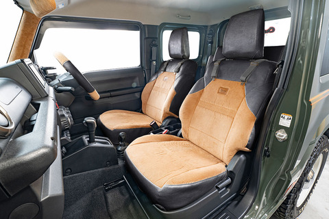 ジムニーJB64 シートカバー カントリー　ブラックxキャメルxグレー