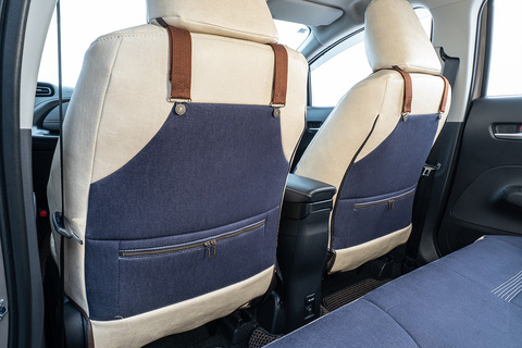 アクア シートカバー  カントリー　アイボリーxデニムインディゴxベルトブラウン