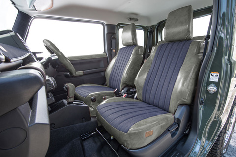 シートカバー  アンティークデニム　インディゴブルー ジムニー装着イメージ