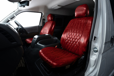 200ハイエース　シートカバー  アンティークデザインD　ボルドー