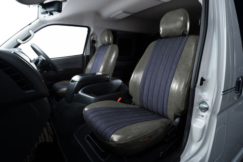 200ハイエース　シートカバー  アンティークデニム　インディゴブルー