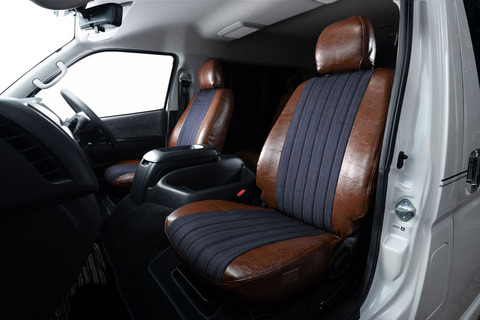 200ハイエース　シートカバー  アンティークデニム　インディゴブルー