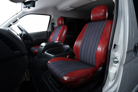 200ハイエース　シートカバー  アンティークデニム　インディゴブルー