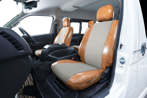 シートカバー  アンティーク千鳥　キャメル