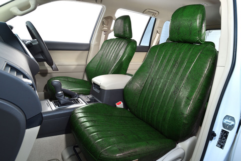 150プラド シートカバー アンティークデザインS　モスグリーン