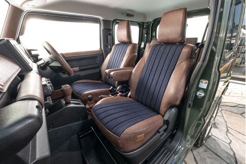 シートカバー  アンティークデニム　インディゴブルー ジムニー装着イメージ