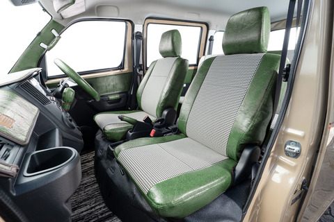 シートカバー  アンティーク千鳥　モスグリーン