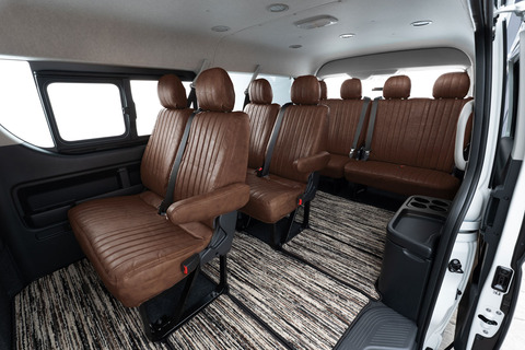 200ハイエース ワゴン(T060-PW5) シートカバー クラシック ブラウン 4列車1台全席分