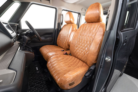 デリカミニ シートカバー  アンティークデザインD　キャメル