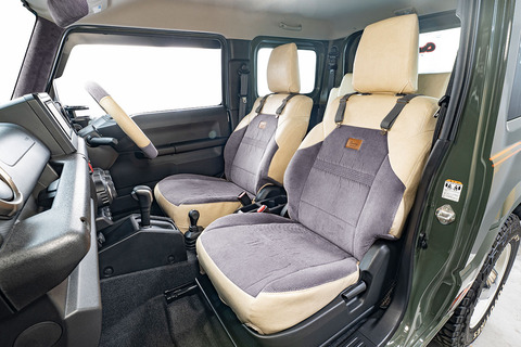 ジムニーJB64 シートカバー カントリー　アイボリーxグレーxグレー