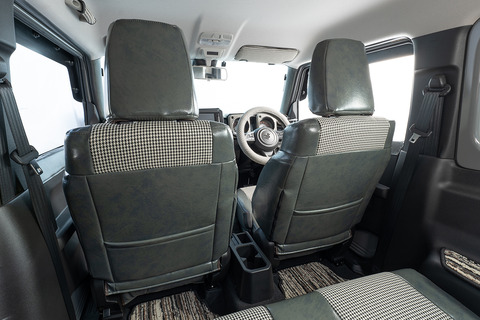 N-VAN シートカバー  アンティーク千鳥　シート背面ポケット標準装備