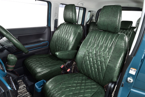 N-VAN シートカバー  アンティークデザインD　モスグリーン