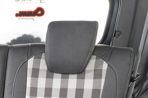 シートカバー 80’s ダブグレーxヴィーガンブラック ジムニーノマド装着