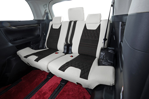 シートカバー　DEAR DIA EDITION　ラムースブラックxアイボリーxワインステッチ