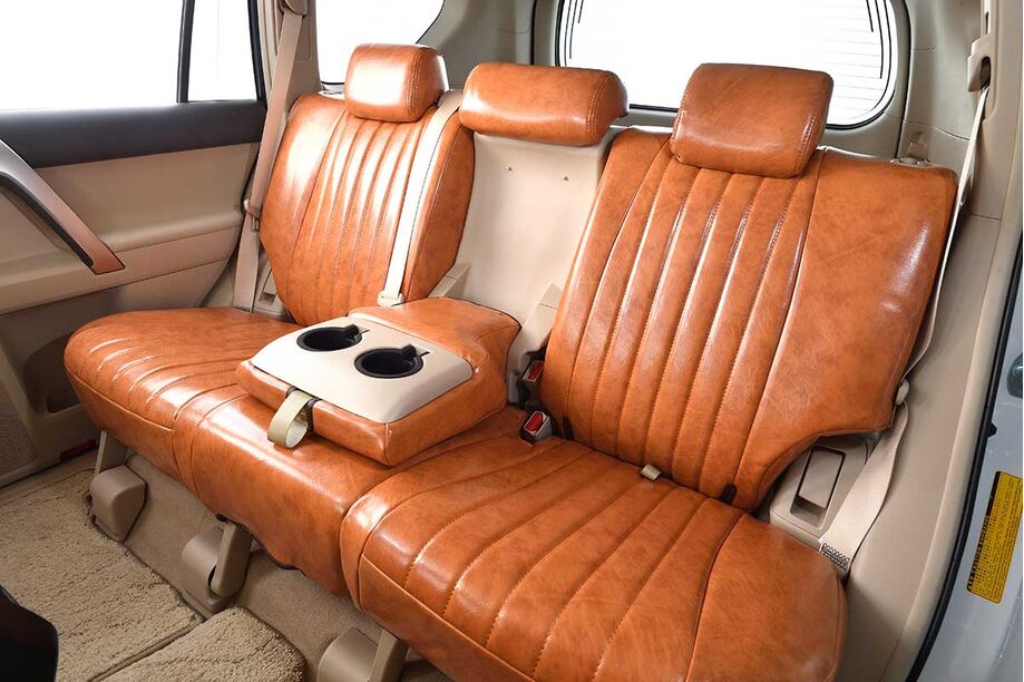 150プラド シートカバー アンティークデザインS　キャメル　後部座席