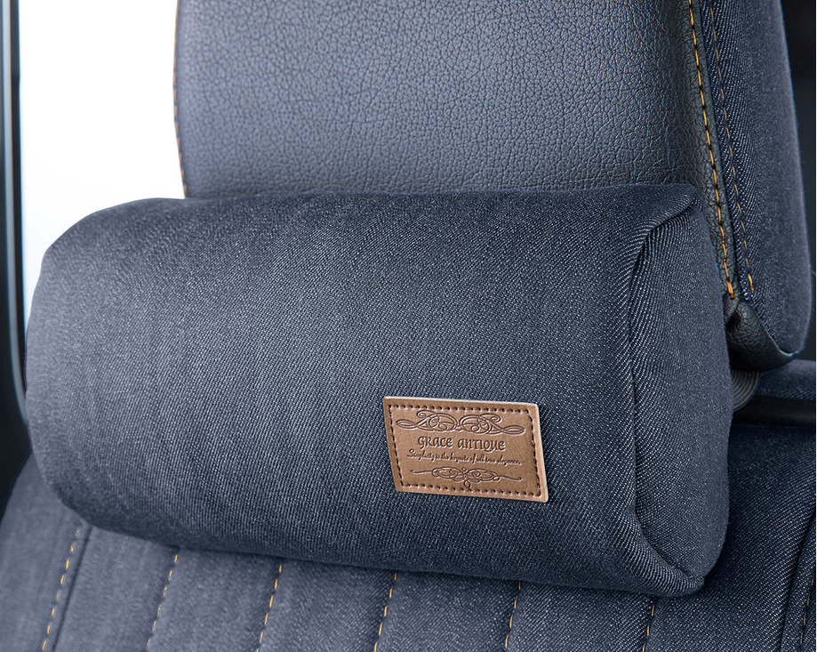 ネックパッド アンティーク デニムデザイン インディゴ | 車のシート 
